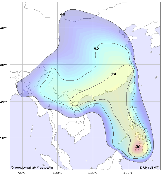 Agila 2: Ku footprint map
