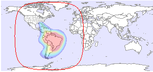 Star One C1: South America footprint map