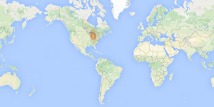 EchoStar 16: Spot 6 footprint map