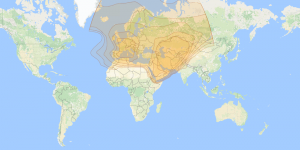 Eutelsat 36B: Eurasia footprint map